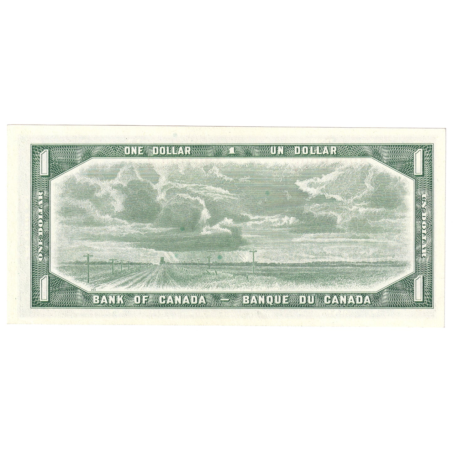 BC-37c 1954 Canada $1 Bouey-Rasminsky, R/F, AU-UNC (AU55)