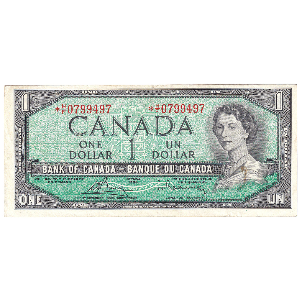 BC-37cA 1954 Canada $1 Bouey-Rasminsky, *H/F, EF