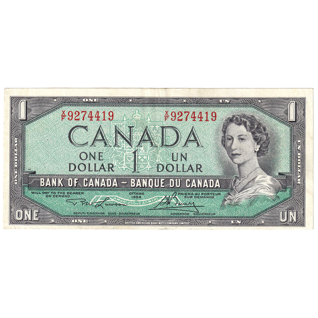 BC-37d 1954 Canada $1 Lawson-Bouey, X/F, EF