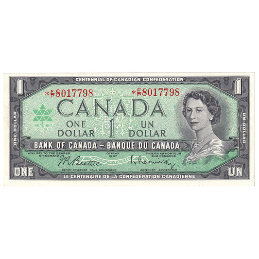 BC-45bA-i 1967 Canada $1 Beattie-Rasminsky, *F/P, EF