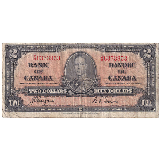 BC-22c 1937 Canada $2 Coyne-Towers, Z/B, F-VF