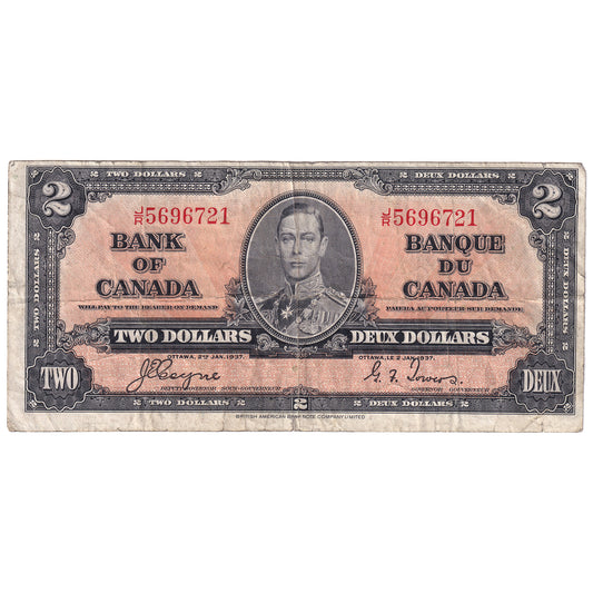 BC-22c 1937 Canada $2 Coyne-Towers, J/R, F