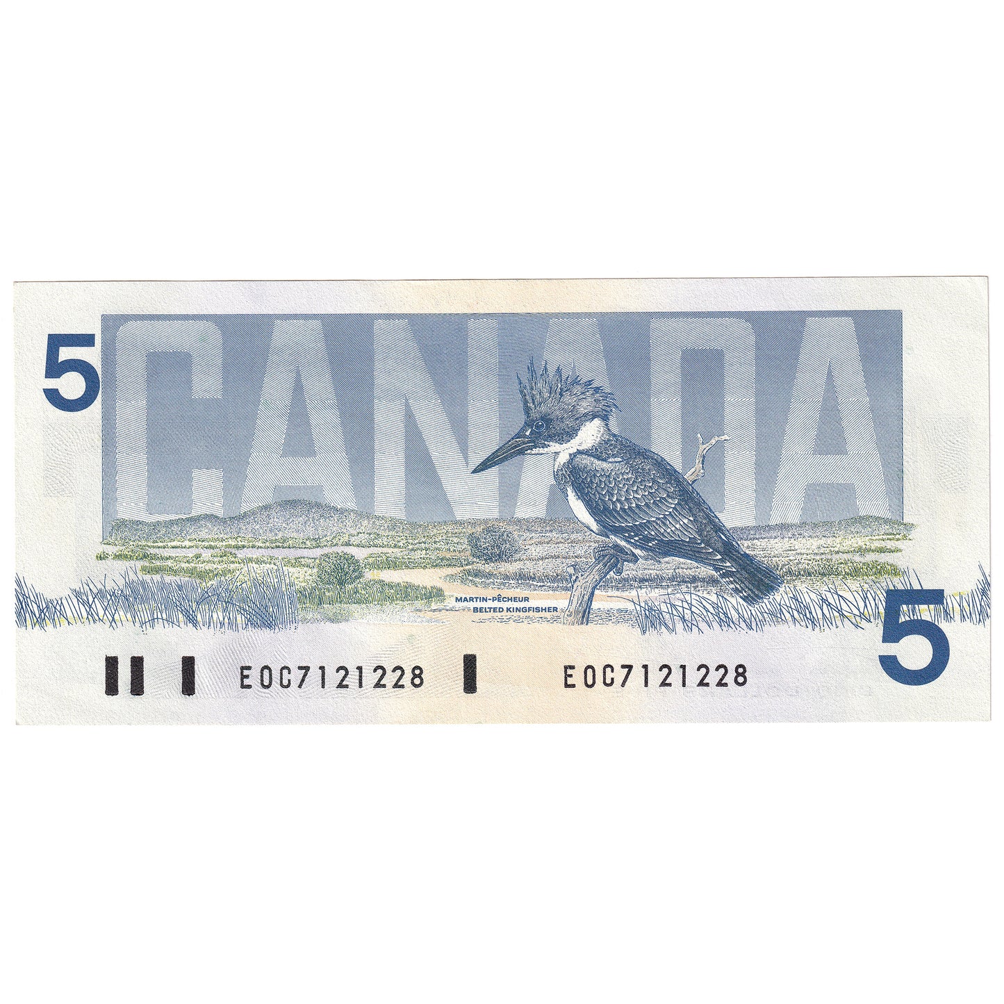 BC-56a 1986 Canada $5 Crow-Bouey, EOC, Almost Uncirculated (AU50)