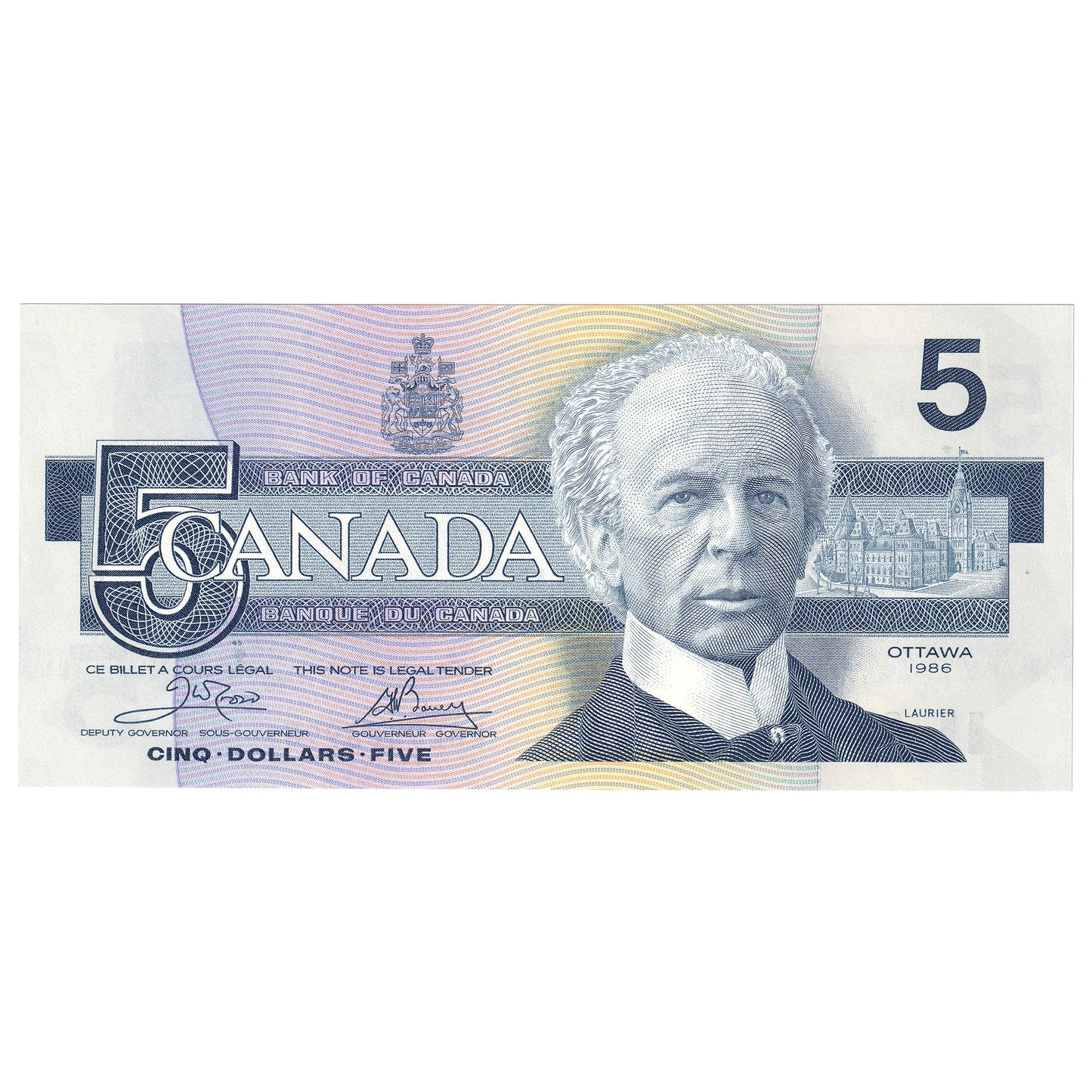 BC-56a 1986 Canada $5 Crow-Bouey, EOE, Uncirculated (MS60)