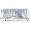 BC-56a 1986 Canada $5 Crow-Bouey, EOG, Almost Uncirculated (AU50)