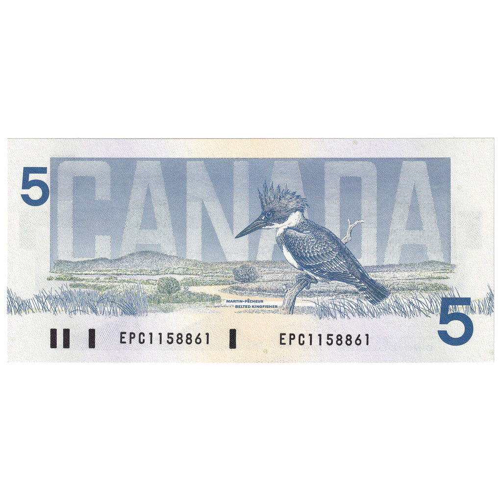 BC-56a-i 1986 Canada $5 Crow-Bouey, EPC, Choice Uncirculated (CUNC63)