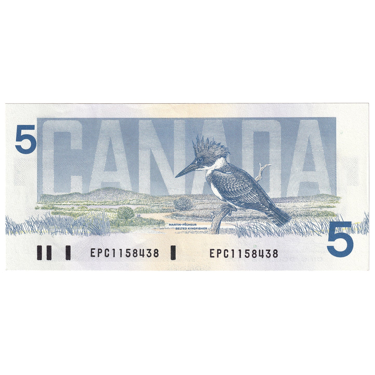 BC-56a-i 1986 Canada $5 Crow-Bouey, EPC, Almost Uncirculated (AU50)