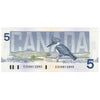 BC-56a-i 1986 Canada $5 Crow-Bouey, EOH, AU-UNC (AU55)