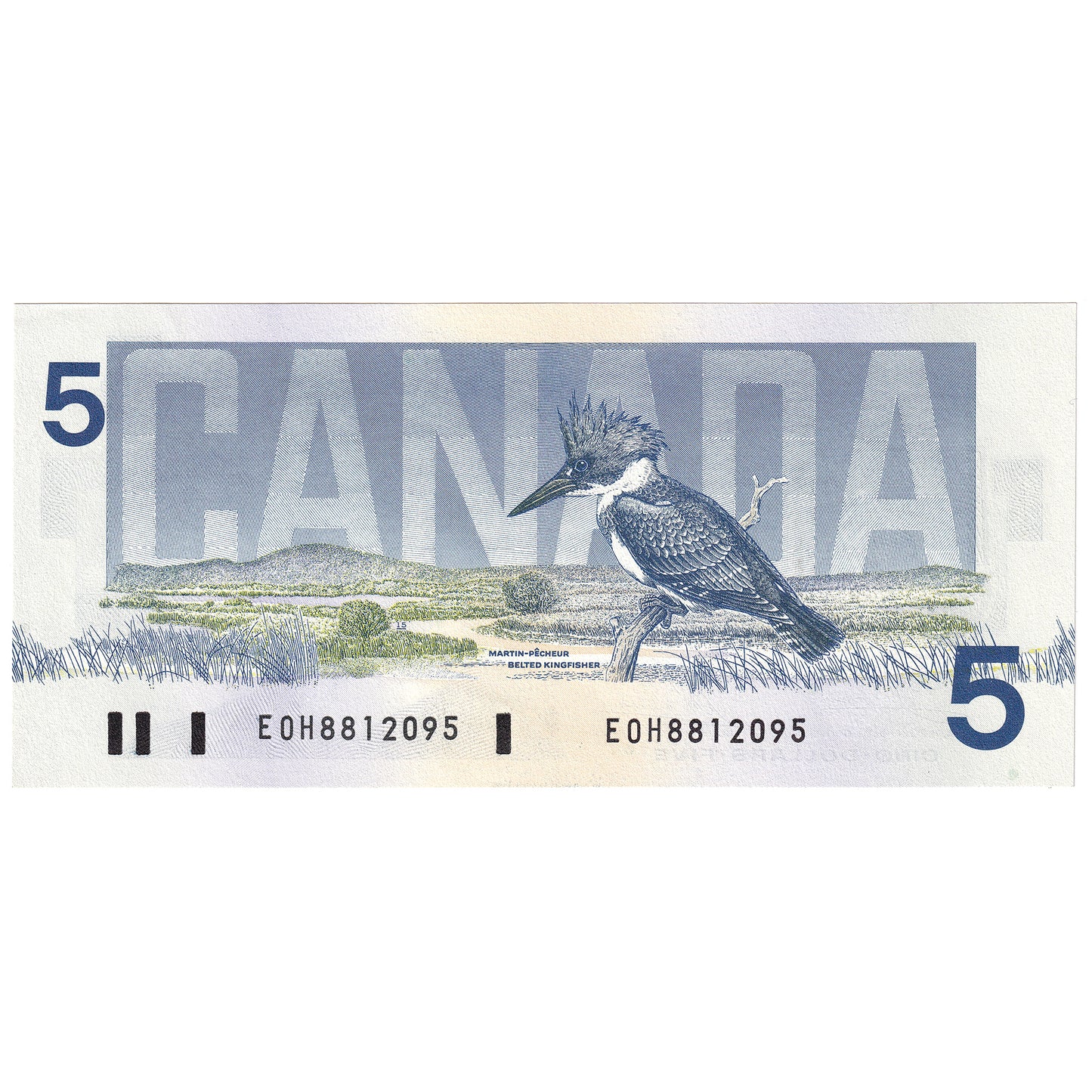 BC-56a-i 1986 Canada $5 Crow-Bouey, EOH, AU-UNC (AU55)