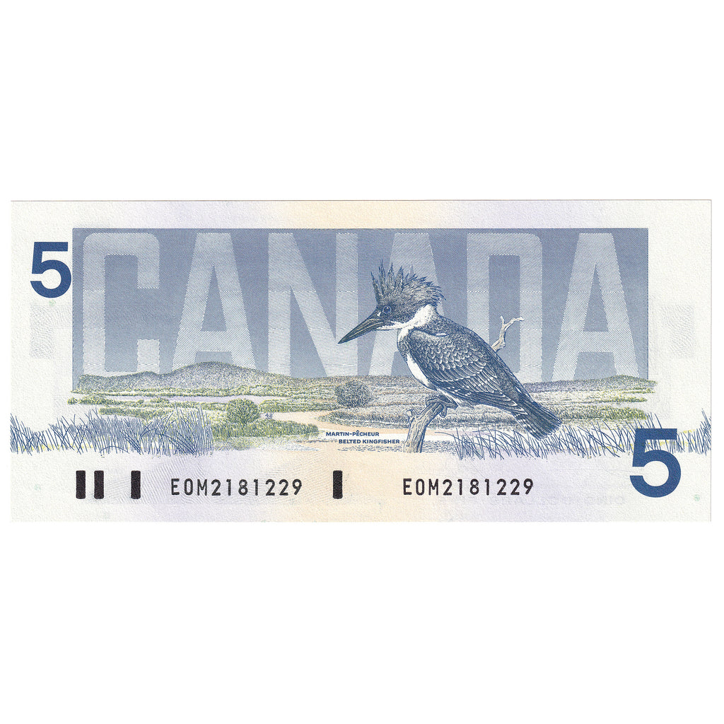 BC-56a-i 1986 Canada $5 Crow-Bouey, EOM, Uncirculated (MS60)