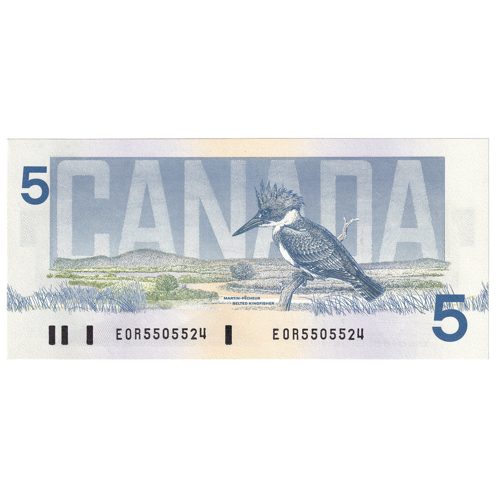 BC-56a-i 1986 Canada $5 Crow-Bouey, EOR, Choice Uncirculated (CUNC63)
