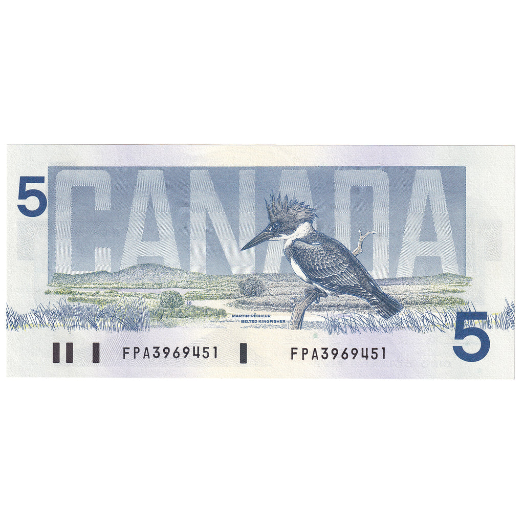BC-56b 1986 Canada $5 Thiessen-Crow, FPA, AU-UNC