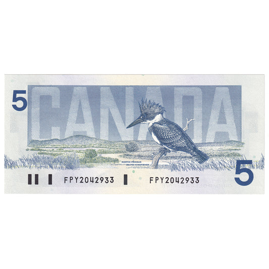 BC-56b 1986 Canada $5 Thiessen-Crow, FPY, UNC