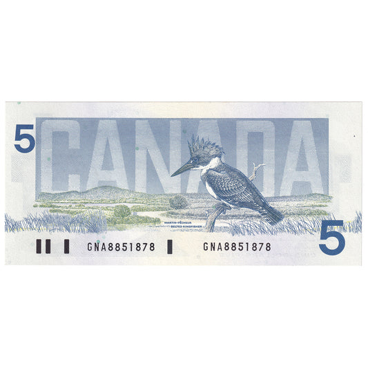 BC-56b 1986 Canada $5 Thiessen-Crow, GNA, AU-UNC