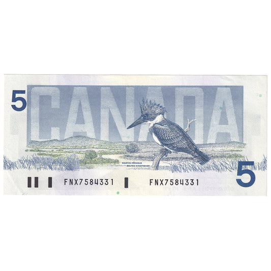 BC-56b 1986 Canada $5 Thiessen-Crow, FNX Above 7.08M, EF-AU
