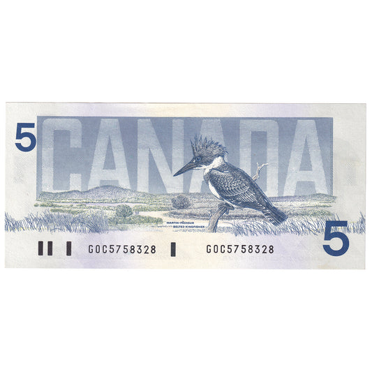 BC-56c 1986 Canada $5 Bonin-Thiessen, GOC, AU-UNC