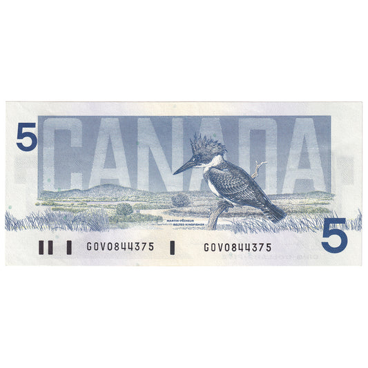 BC-56c 1986 Canada $5 Bonin-Thiessen, GOV, AU-UNC