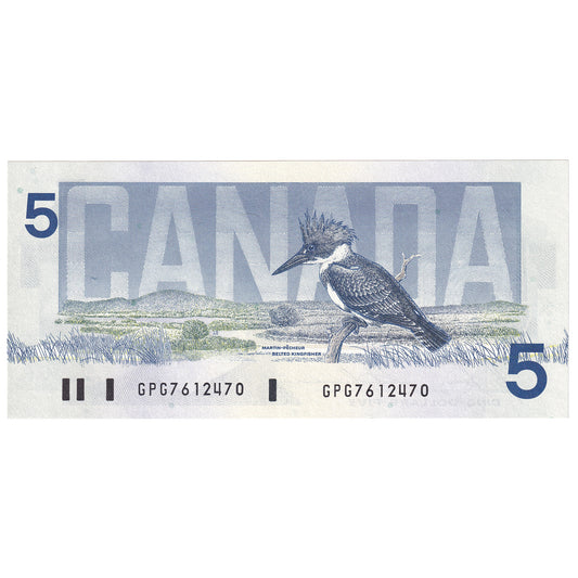 BC-56c 1986 Canada $5 Bonin-Thiessen, GPG, AU-UNC