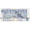 BC-56c-i 1986 Canada $5 Bonin-Thiessen, ANF, Almost Uncirculated (AU50)