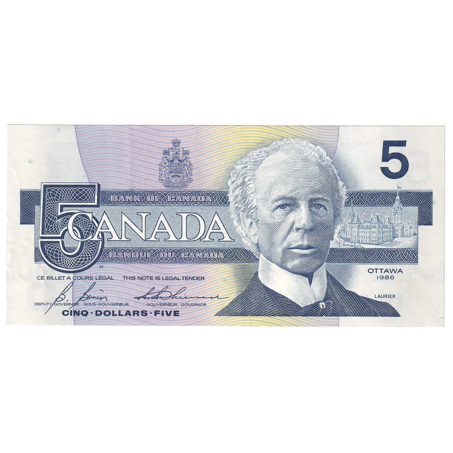 BC-56cA-i 1986 Canada $5 Bonin-Thiessen, ANX, EF-AU (EF45)