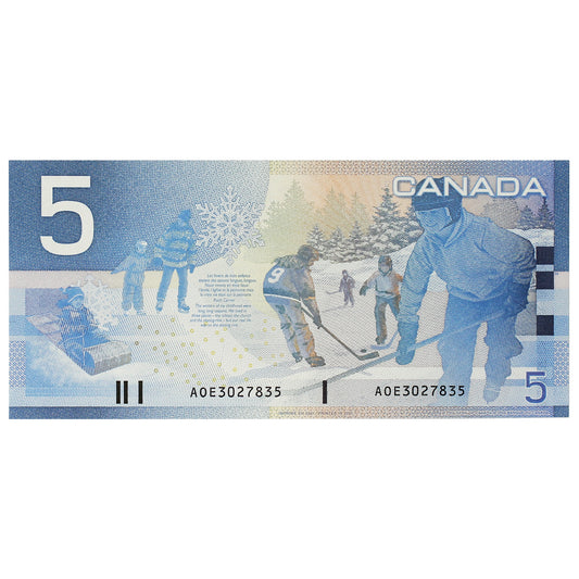 BC-62a 2001 Canada $5 Knight-Dodge, AOE, AU-UNC