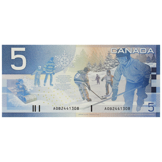 BC-62aA 2001 Canada $5 Knight-Dodge, AOB (2.440-2.600), CUNC