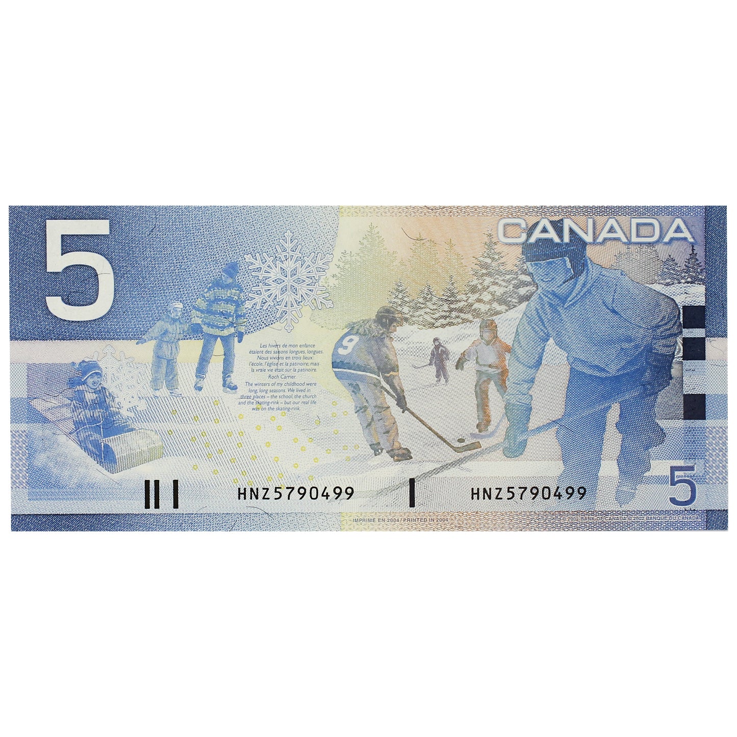BC-62bA 2004 Canada $5 Jenkins-Dodge, HNZ (5.740-5.800), AU-UNC (AU55)
