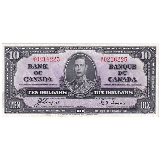BC-24c 1937 Canada $10 Coyne-Towers, D/T, AU
