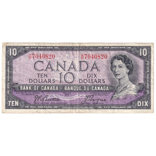BC-40a 1954 Canada $10 Beattie-Coyne, K/D, Very Fine (VF20)