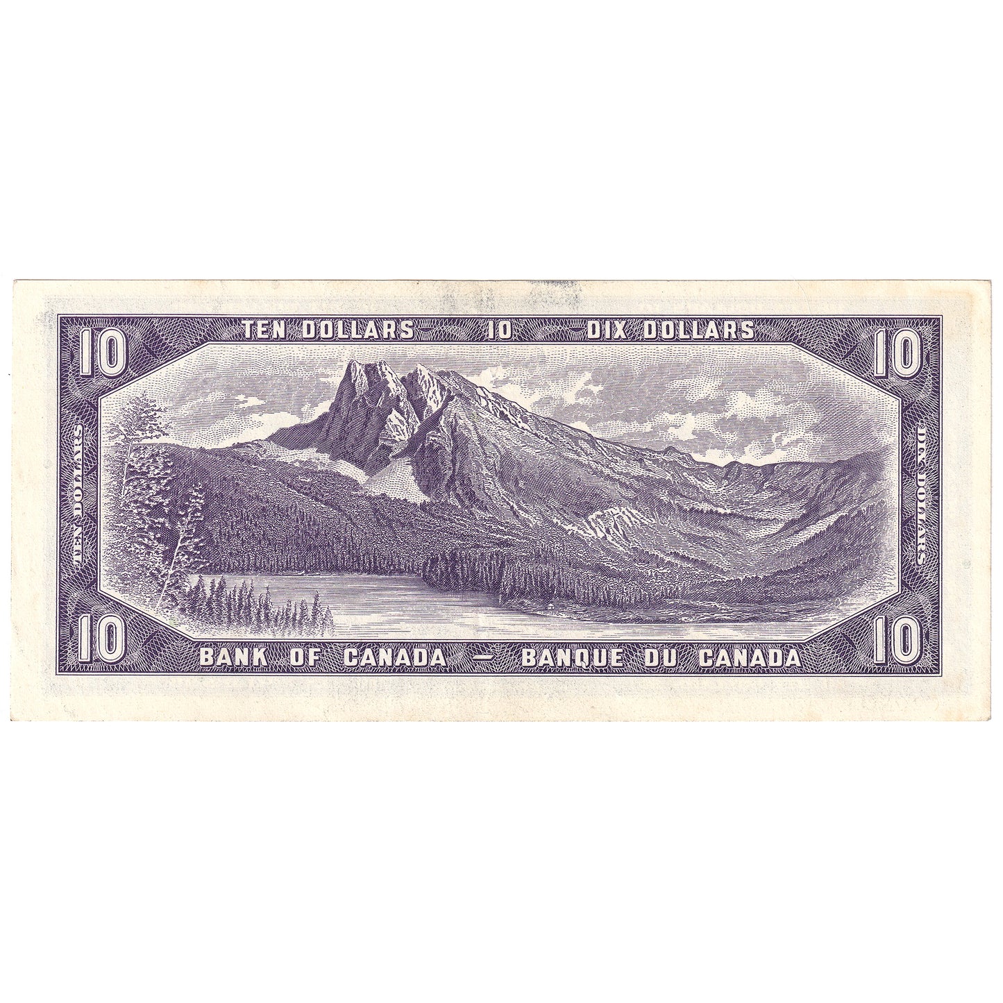 BC-40b 1954 Canada $10 Beattie-Rasminsky, O/V, EF-AU (EF45)