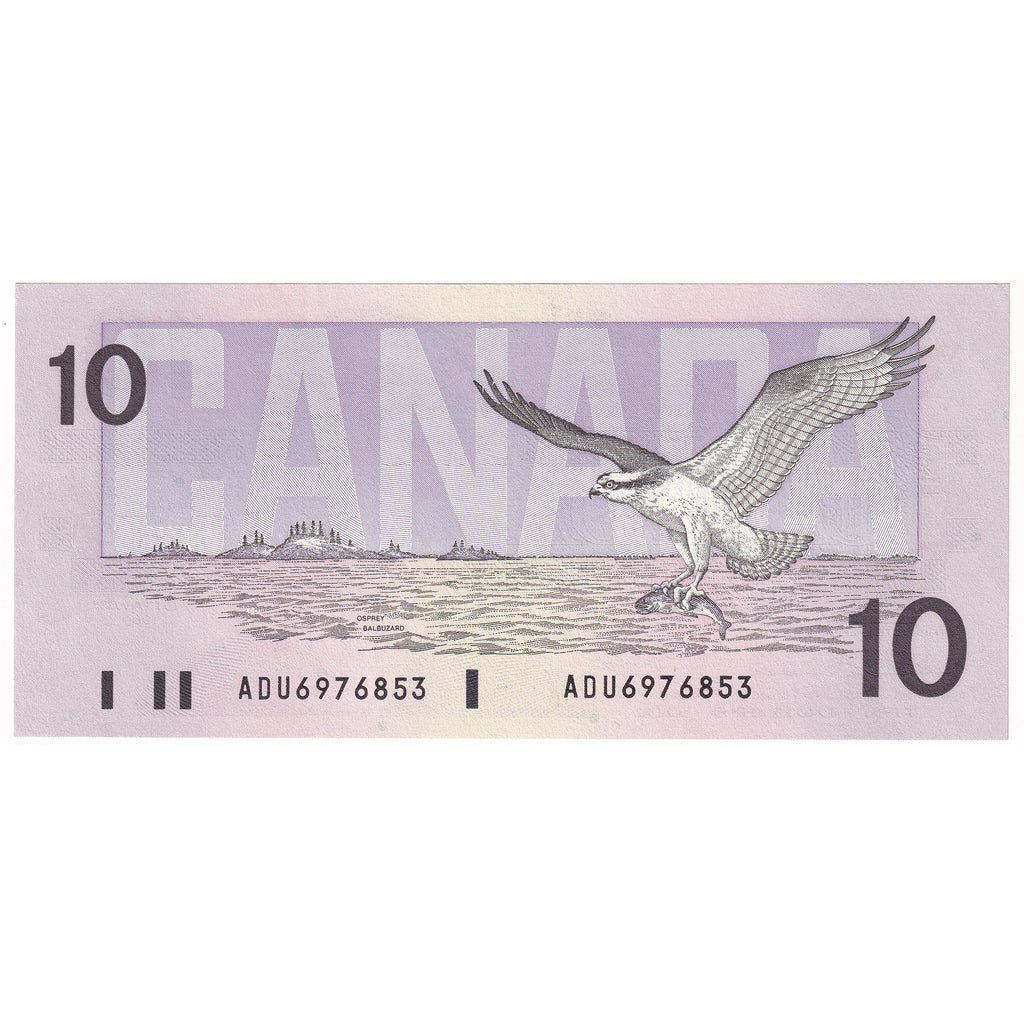 BC-57a 1989 Canada $10 Thiessen-Crow, ADU, AU-UNC