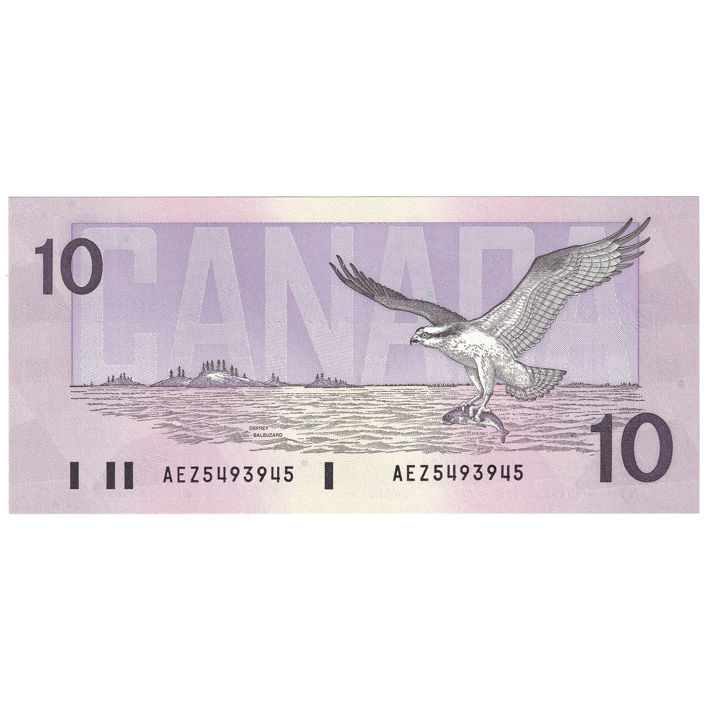 BC-57a-N1-iii 1989 Canada $10 Thiessen-Crow, 4 Digit RADAR AEZ5493945, Choice Uncirculated (CUNC63)