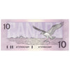 BC-57a-N1-iii 1989 Canada $10 Thiessen-Crow, 4 Digit RADAR ATD9842489, CUNC