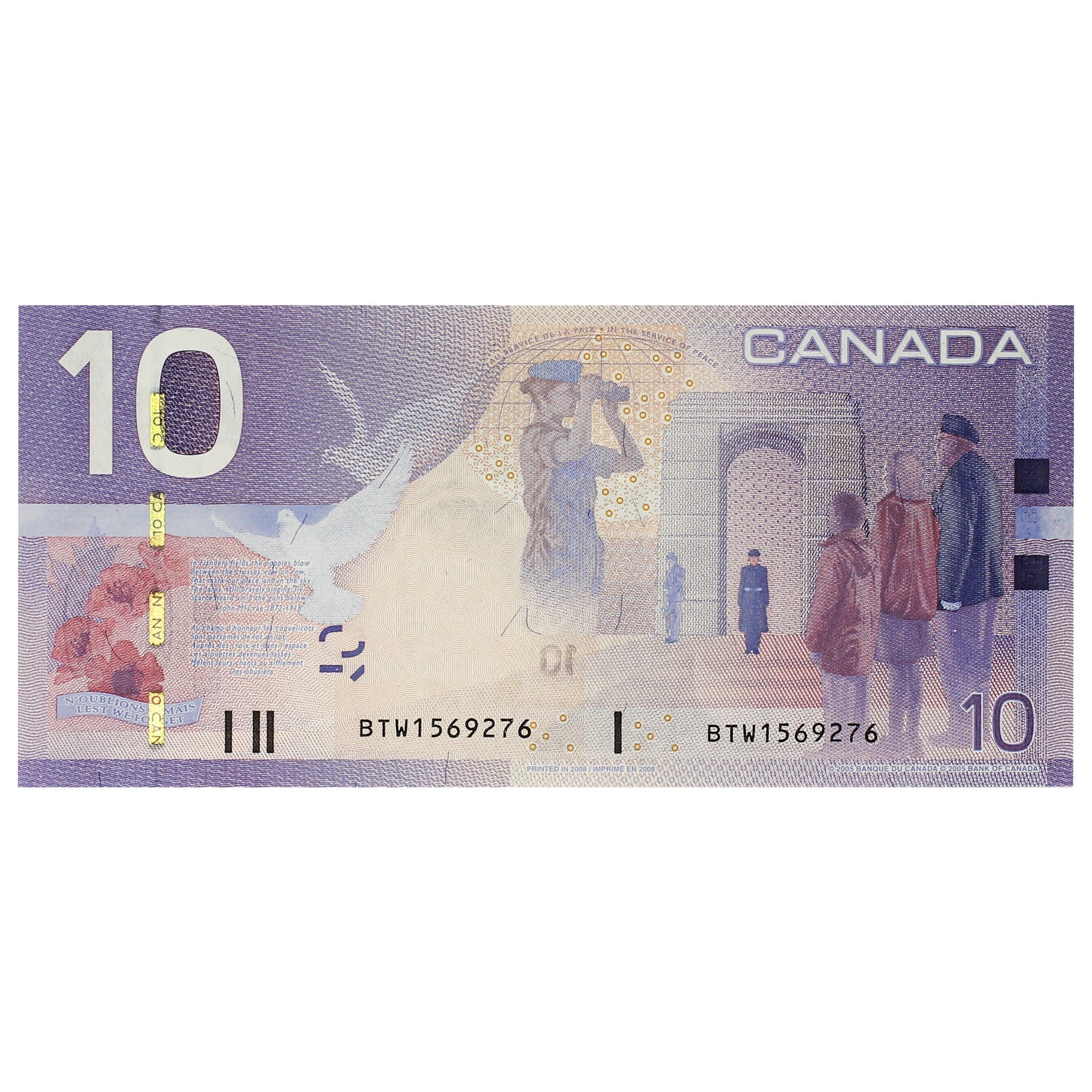 BC-68bA 2008 Canada $10 Jenkins-Carney, BTW (1.440-1.600), Uncirculated (MS60)