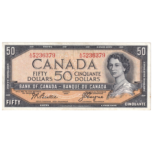 BC-42a 1954 Canada $50 Beattie-Coyne, A/H, EF