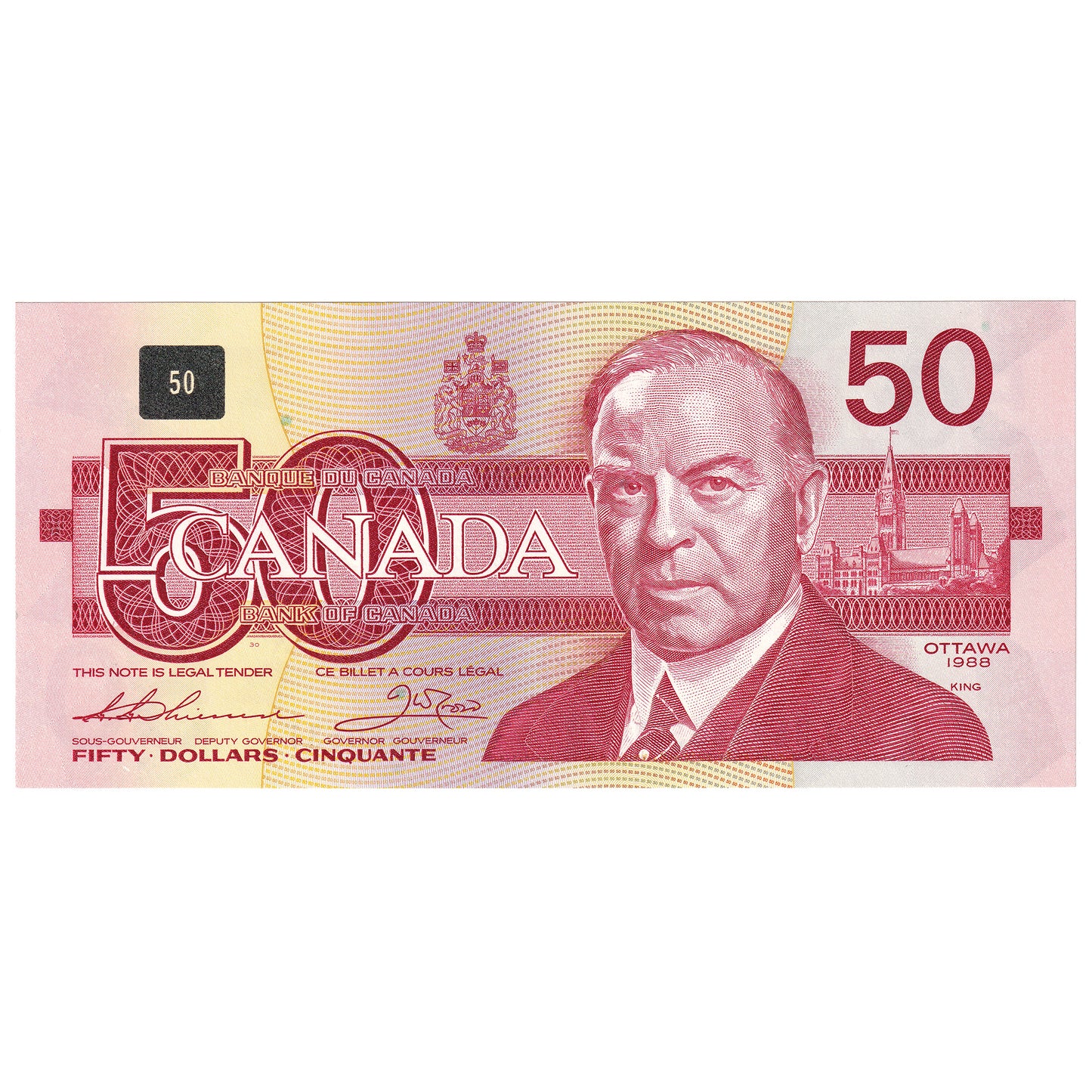 BC-59a 1988 Canada $50 Thiessen-Crow, FHA, CUNC