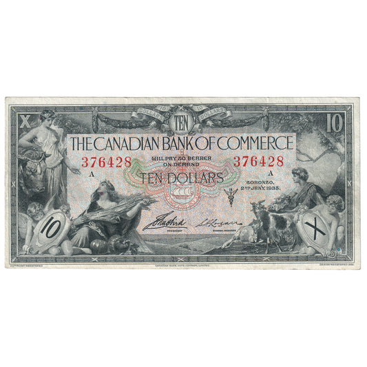 75-18-06 1935 Canadian Bank of Commerce $10 Aird-Logan, VF-EF