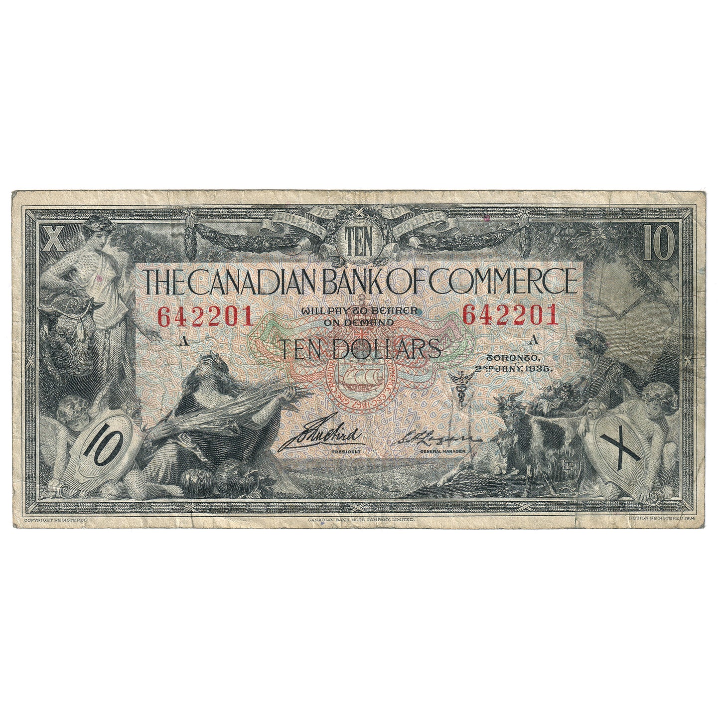 75-18-06 1935 Canadian Bank of Commerce $10 Aird-Logan, F-VF