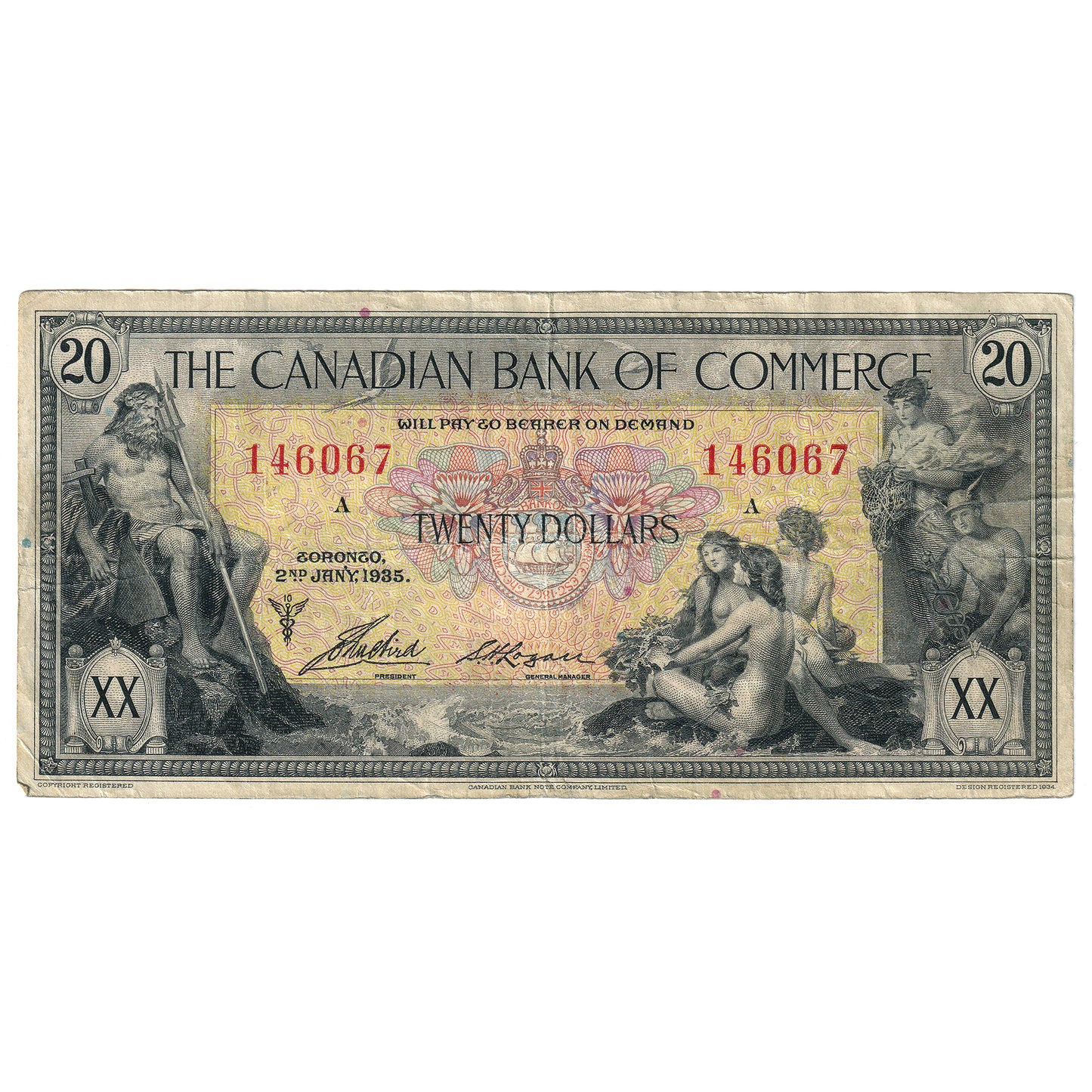 75-18-10 1935 Canadian Bank of Commerce $20 Aird-Logan, F-VF