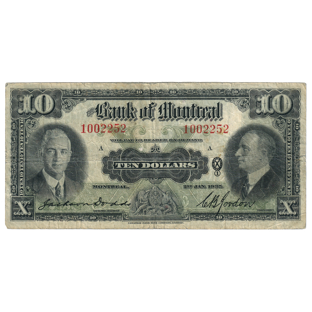 505-60-04 1935 Bank of Montreal $10 Dodds-Gordon, F