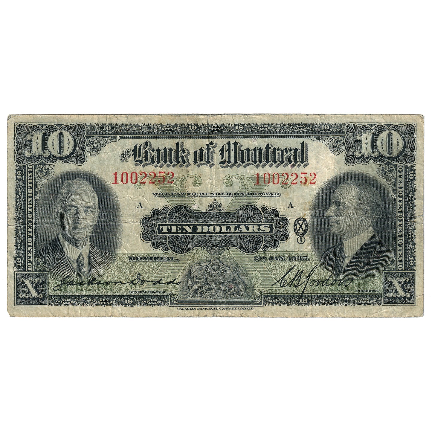 505-60-04 1935 Bank of Montreal $10 Dodds-Gordon, F