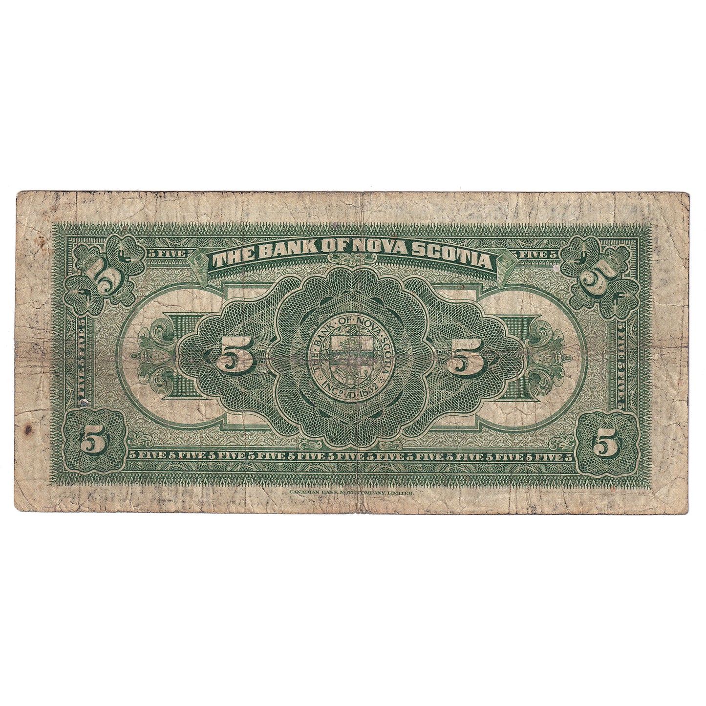 550-36-02 1935 Bank of Nova Scotia $5 McLeod-Patterson, Very Good (VG8)