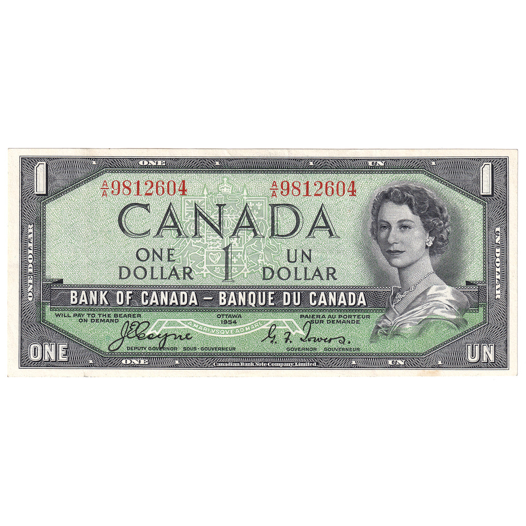 BC-29a 1954 Canada $1 Coyne-Towers, Devil's Face, A/A, Extra Fine (EF40)