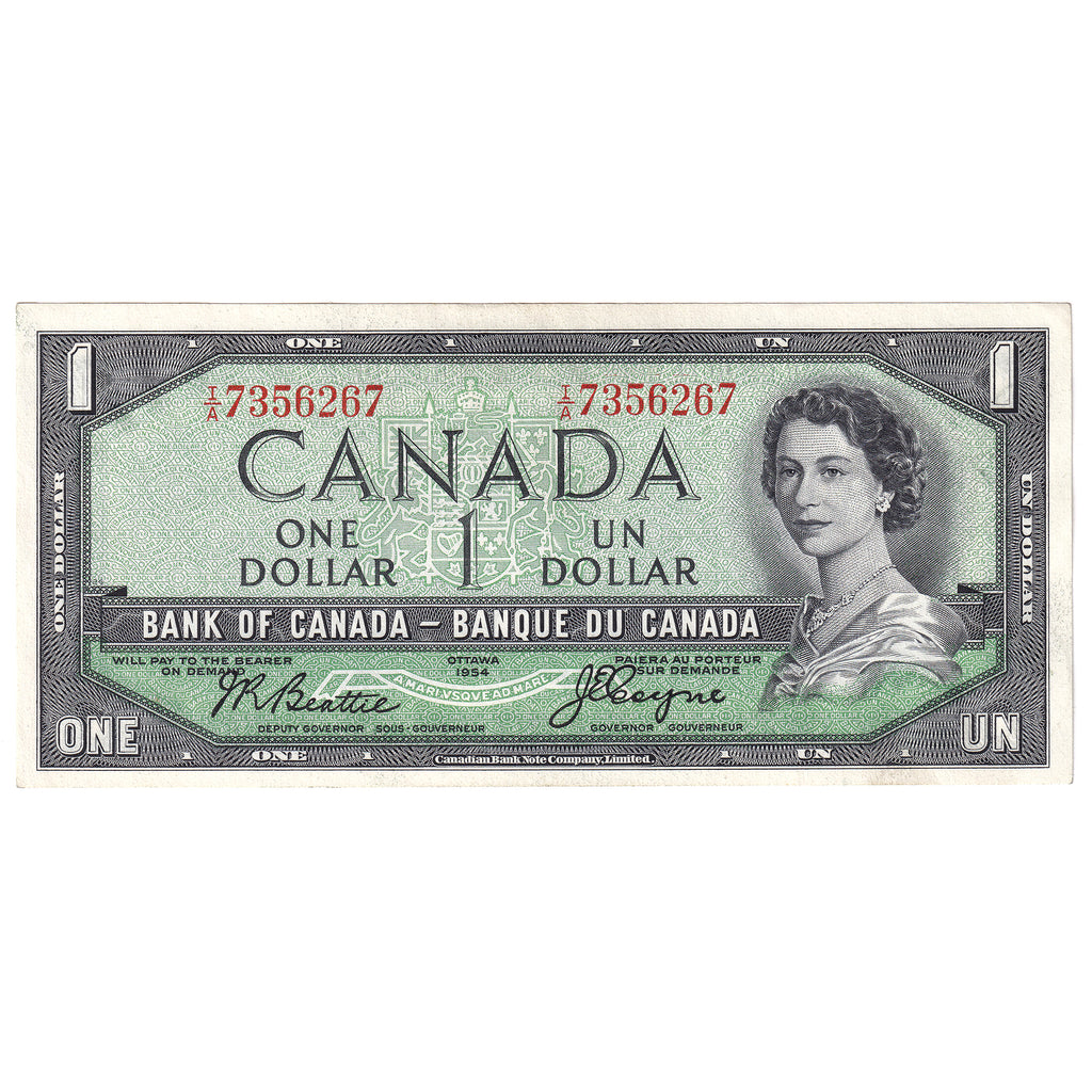 BC-29a 1954 Canada $1 Coyne-Towers, Devil's Face, I/A, AU-UNC (AU55)