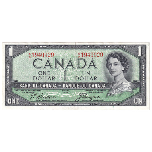 BC-29a 1954 Canada $1 Coyne-Towers, Devil's Face, S/A, EF