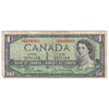 BC-37b-i 1954 Canada $1 Beattie-Rasminky, M/P, Circ