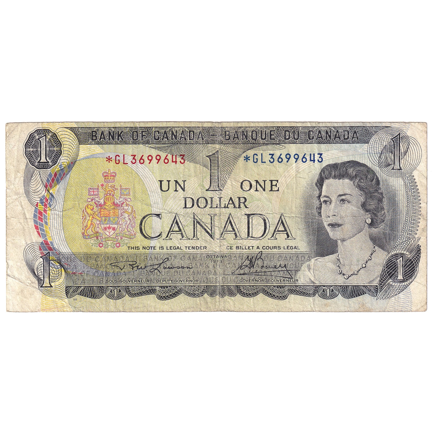 BC-46aA 1973 Canada $1 Lawson-Bouey, *GL, Circ