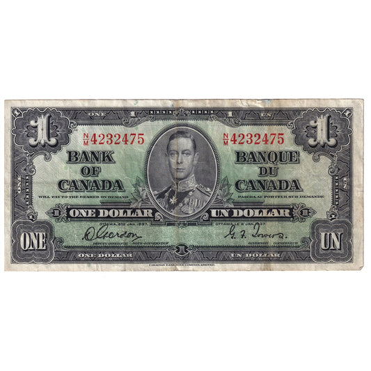 BC-21c 1937 Canada $1 Gordon-Towers, N/M, VF