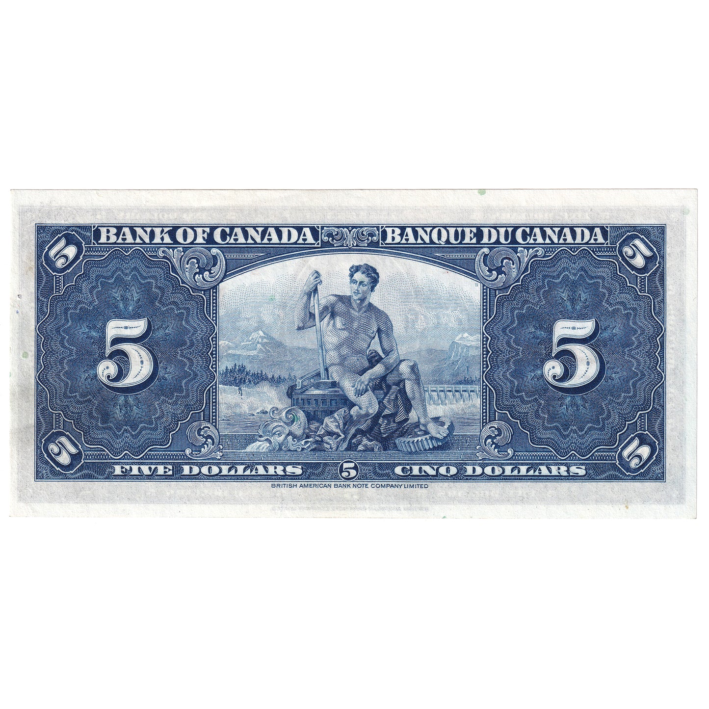 BC-23c 1937 Canada $5 Coyne-Towers, A/S, AU-UNC