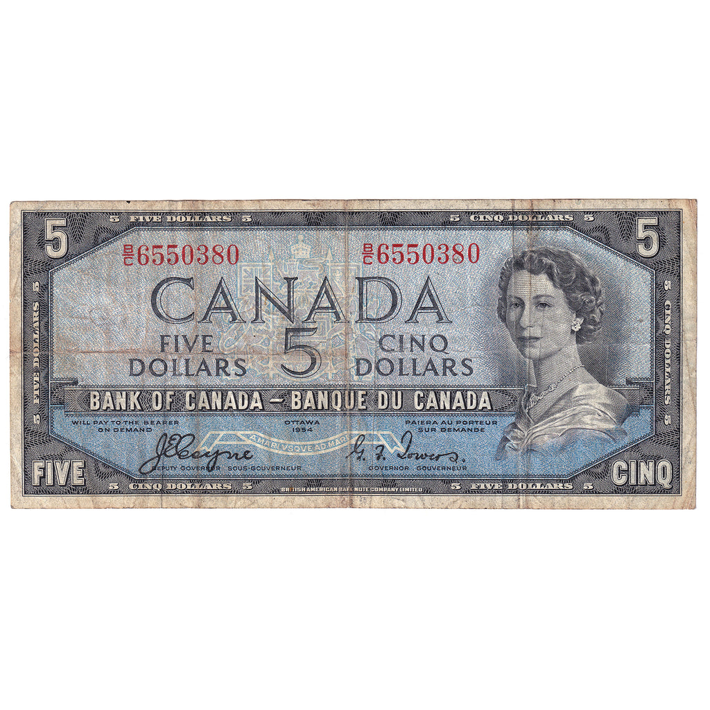 BC-31a 1954 Canada $5 Coyne-Towers, Devil's Face, B/C, F-VF